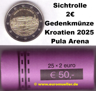 Rolle 2 Euro Gedenkmünze Kroatien 2025 Pula